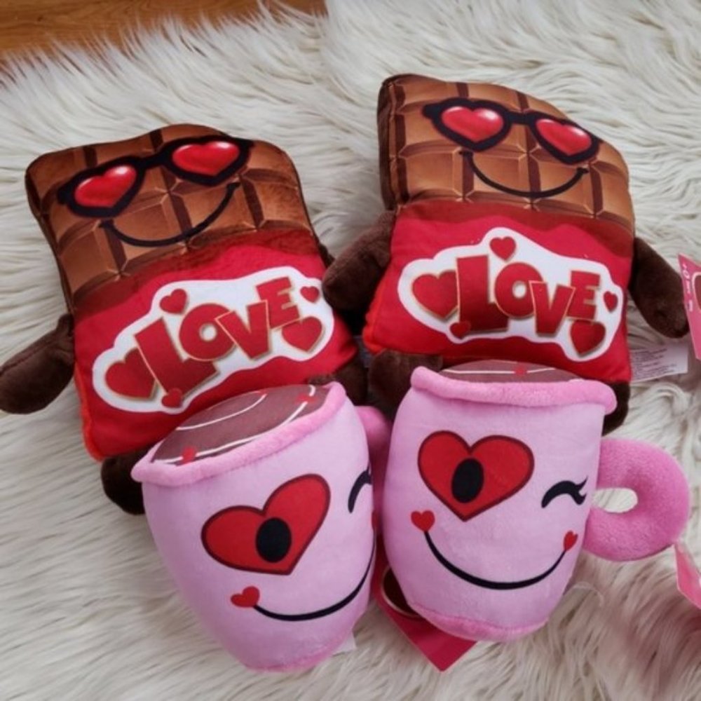 Chocolate bar & chocolate cup plushies
